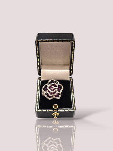 Bague 50 Bague vintage en platine avec rubis et diamants 58 Facettes 19792