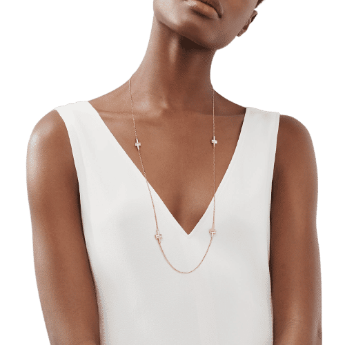 Collier Tiffany & Co. - Sautoir Collier T - Wire collection in rose gold 58 Facettes