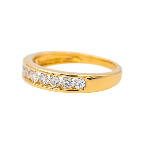 Bague 54 Bague  Demi alliance Or jaune Diamant 58 Facettes 4098652RV