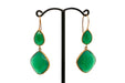 Boucles d'oreilles Boucles d'oreilles agathe verte et or 58 Facettes