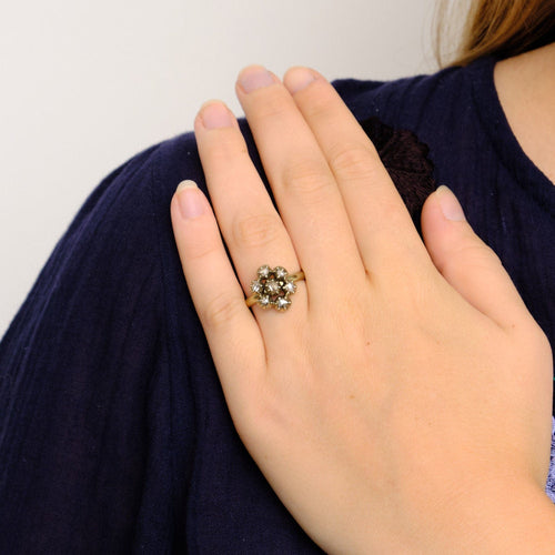 Bague 56.5 Bague Ancienne Fleur Diamants 58 Facettes