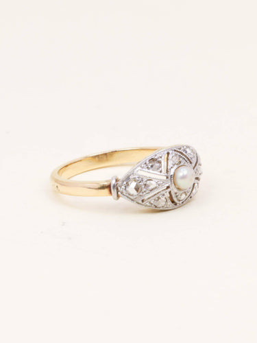 Bague 52 Bague Belle Epoque diamants perle fine 58 Facettes 1199.7