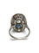 Bague ancienne or blanc saphirs et diamants 1,6 ct