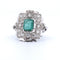 Bague Art Déco or émeraude diamants