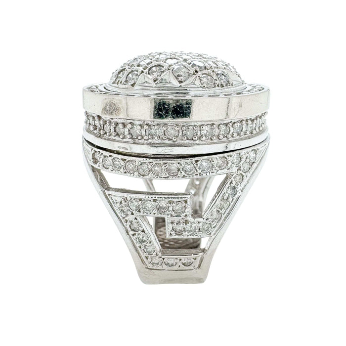 Bague 63 Bague Homme or blanc diamants 3ct 58 Facettes