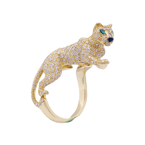 Bague 52 Bague Haute Joaillerie Cartier, "Panthère de Cartier", or jaune, diamants. 58 Facettes 33534