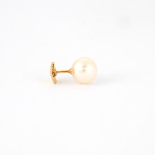 Boucles d'oreilles Puces d'oreilles perles de cultures Akoya, or 58 Facettes