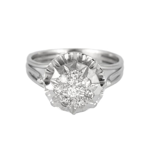 Bague 53 Bague or blanc et diamants 58 Facettes RL22