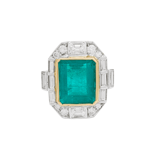 Bague 55 Bague deux ors émeraude et diamants. 58 Facettes 30866