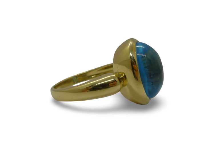 Bague 57 Bague or jaune et topaze cabochon 5 carats 58 Facettes 00023401