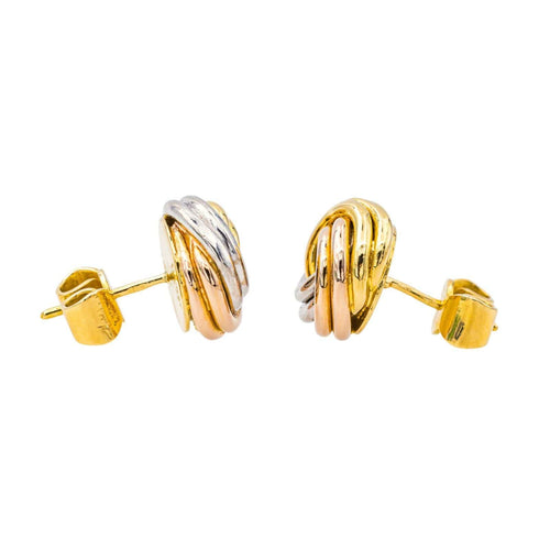 Boucles d'oreilles Cartier Boucles d'oreilles Puces Trinity Or jaune, Or blanc, Or rose 58 Facettes 4343882CN