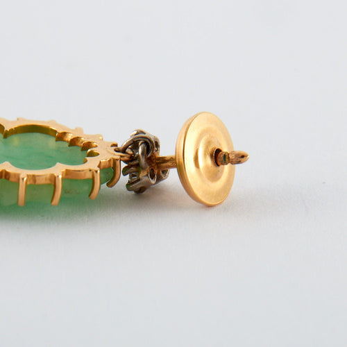 Boucles d'oreilles Boucles d Oreille Jade Diamants 58 Facettes
