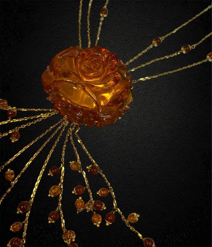 Collier Collier multi-rangs avec pendentif en ambre 58 Facettes