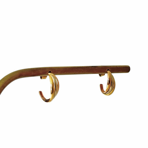 Boucles d'oreilles Petites demi-créoles trois ors 58 Facettes REF24090B-253