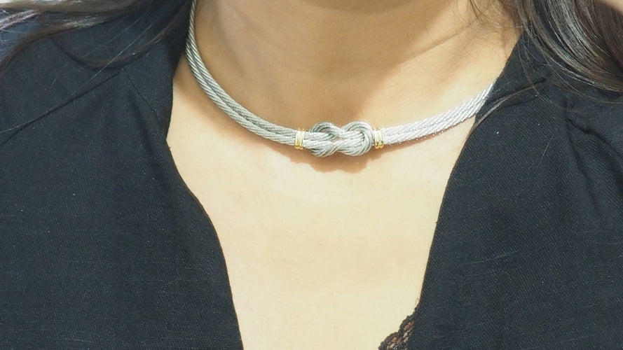 Collier Collier FRED force 10 vintage en or jaune et acier 58 Facettes 32688