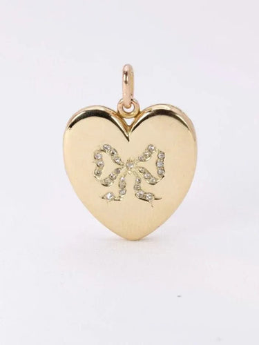 Pendentif Pendentif porte photo coeur Art Nouveau or jaune diamants taille rose 58 Facettes 1053.4