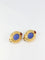 Boucles d'oreilles Clips d’oreilles en or, verre bleu, cornaline 58 Facettes 523