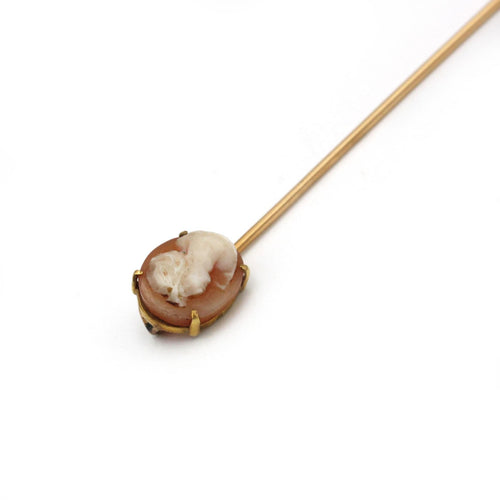 Broche Epingle À Cravate - Or, Camée Coquille 58 Facettes 250297R