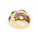 Bague 46 Amethyst and Peridot Ring Harlequin Band Estate Yellow Gold 58 Facettes G13159