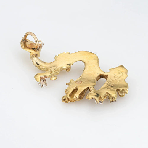 Pendentif Pendentif dragon vintage or jaune et diamant 58 Facettes G13505