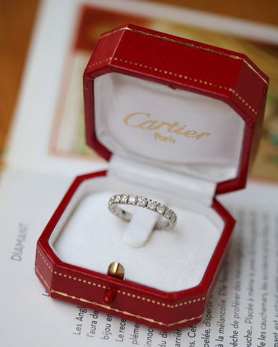 Bague 53 Alliance Destinée Diamants et Platine signée Cartier 58 Facettes A11245