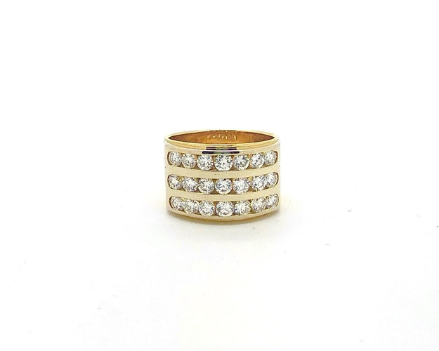 Bague Bague or jaune diamants 58 Facettes