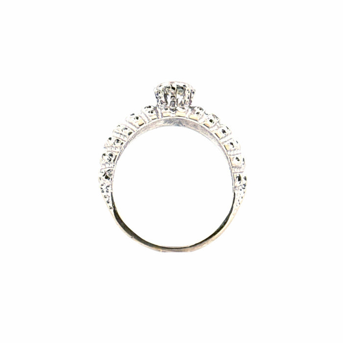 Bague 56 Solitaire Or blanc Diamants 58 Facettes 88-GS36090-01