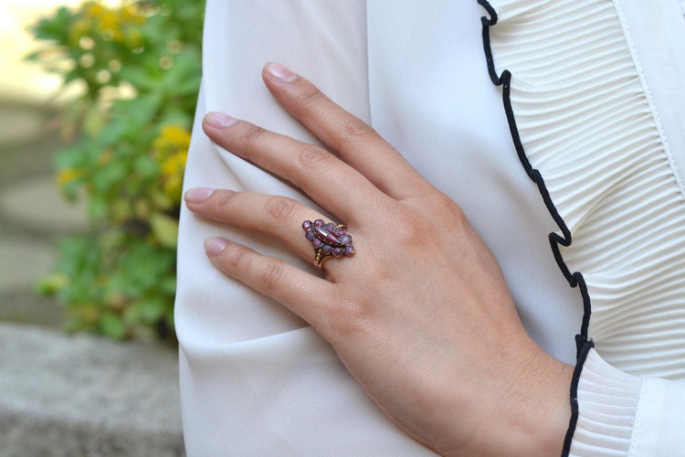 Bague 52 Bague ancienne grenats en or 18k 58 Facettes 26753