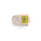 Bague 55 Bague tank or rose et platine en diamant et péridot 58 Facettes 1