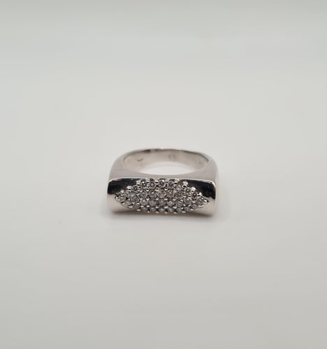 Bague 52.5 Bague or blanc diamants 58 Facettes