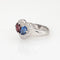 Bague Bague cœur saphir et grenat, diamants, platine, Moi et Toi, Bijouterie Fine Jewelry 58 Facettes G14133
