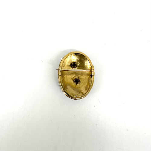 Broche Broche ancienne or jaune, émail et diamants 58 Facettes Z1351565