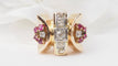 Bague 53 Bague Tank en or jaune, rubis et diamants 58 Facettes 32887