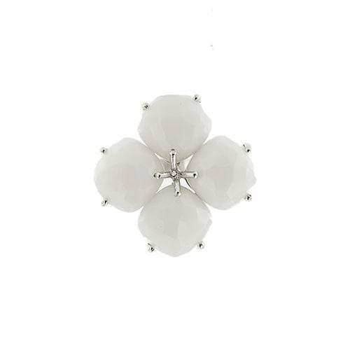 Bague fleurie en onyx blanc