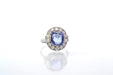 Bague 49 Bague saphir et diamants en platine 58 Facettes 25869-DV