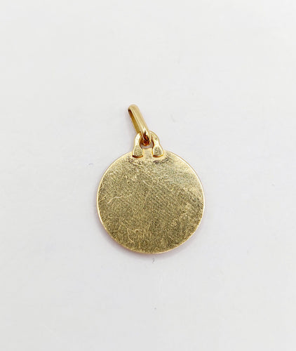 Pendentif Augis - Pendentif médaille d'amour 14 mm en or 18k et rubis 58 Facettes A06576