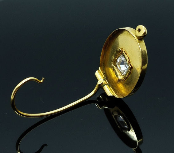 Boucles d'oreilles Boucles d'oreilles pendantes en émail noir, Empire austro-hongrois 58 Facettes