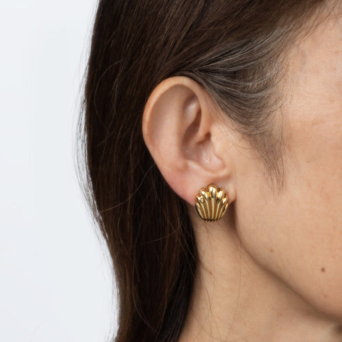 Tiffany & Co - Boucles d'oreilles coquillage vintage en or jaune