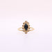 Ring 52 Yellow gold sapphire and diamond marquise ring 58 Facettes