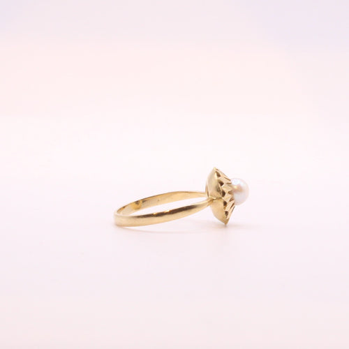 Bague 56 Bague perle blanche décor de palmettes 58 Facettes