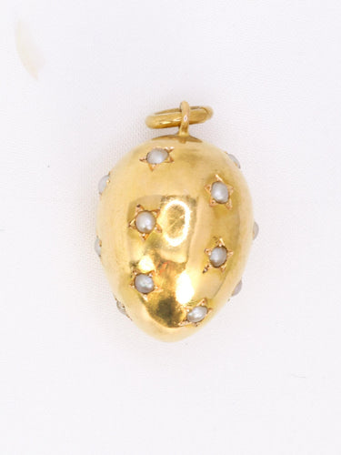 Pendentif Pendentif œuf or jaune perles fines 58 Facettes 1140.3