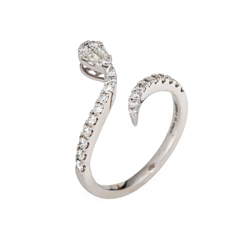 Bague Bague serpent en or blanc 14 carats, diamants, taille 6, bijoux de qualité supérieure, tailles mixtes 58 Facettes G14066