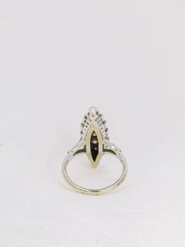 Bague 50 Bague marquise vintage or blanc diamants 58 Facettes J129
