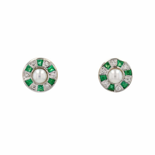 Earrings Calibrated diamond and emerald pearl earrings 58 Facettes 24-107