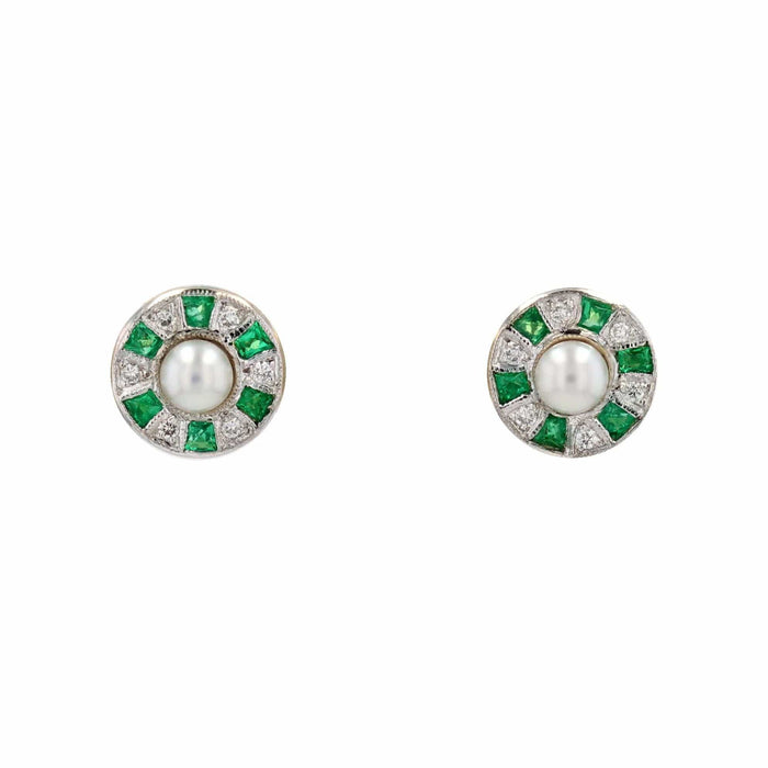 Boucles d'oreilles Boucles d'oreilles perles diamants et émeraudes calibrées 58 Facettes 24-107