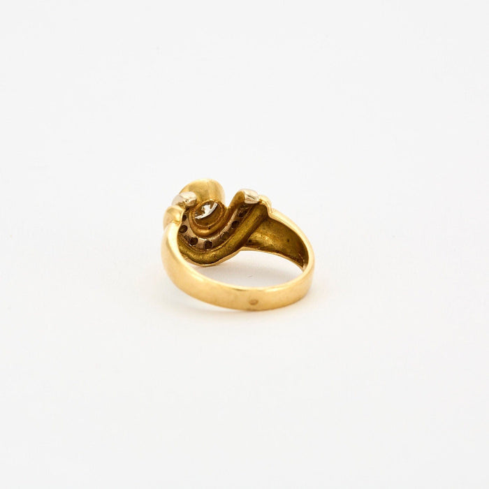 Bague or jaune fer à cheval et diamant