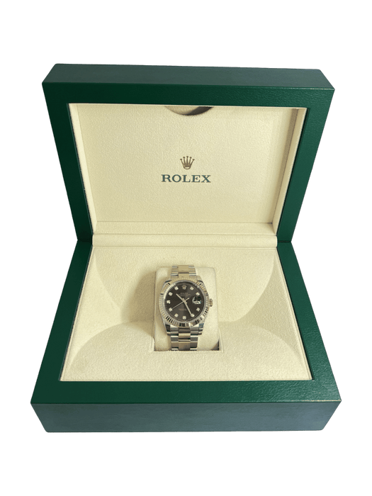 Montre ROLEX - Datejust 41mm Everose chocolate dial diamonds 58 Facettes ROLEXDATE41CHO