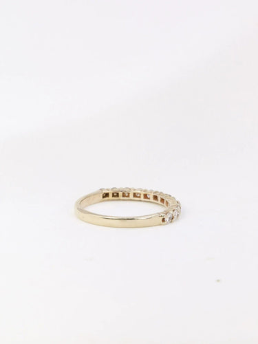 Bague 51 Demi-Alliance américaine en or blanc et diamants 0,48 ct 58 Facettes J117