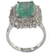 Bague 51 Bague cluster avec émeraude colombienne naturelle certifiée HRD de 3,45 cts en or blanc 58 Facettes E24