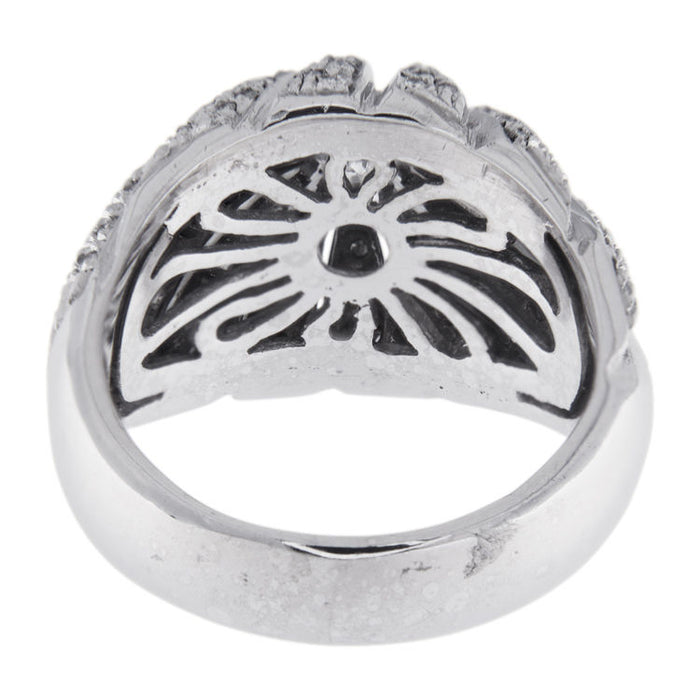 Bague vortex en or blanc et diamants